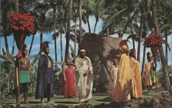 Hawaiian Pageantry with Royal Standards and Attire Postcard