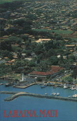 Lahaina, Maui - Aerial View of Historic Whaling Capital Postcard