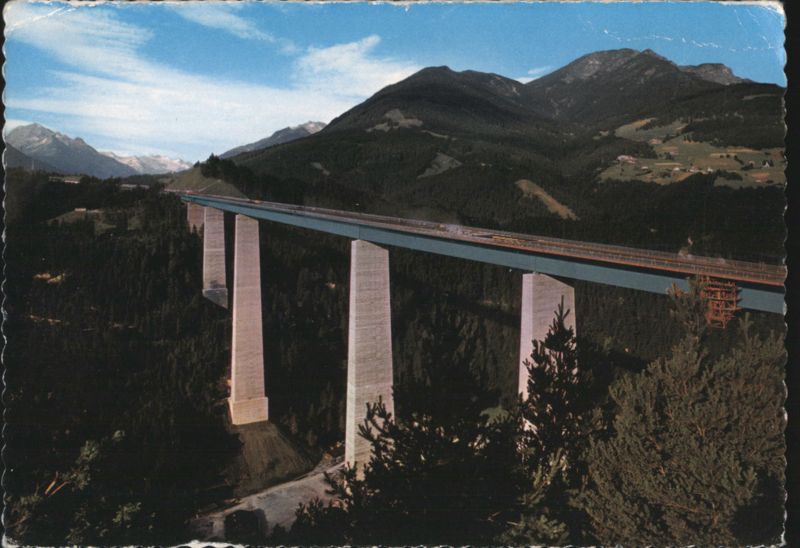Europabrücke, Brenner Autobahn with Stubaier Gletscher Innsbruck Austria