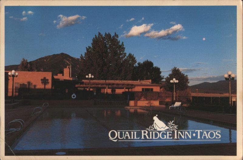 Quail Ridge Inn Taos Swimming Pool at Dusk New Mexico