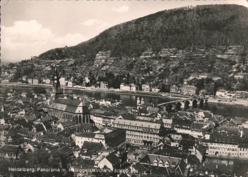Heidelberg Panorama with Holy Spirit Church from Castle Germany