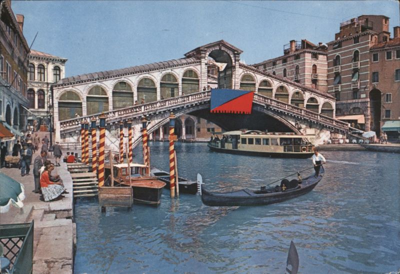 Rialto Bridge and Gondolas, Venice Venezia Italy