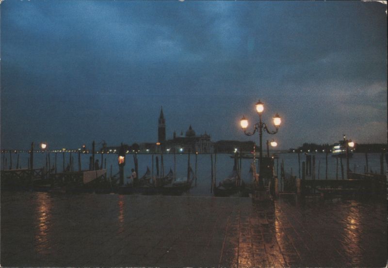 St. Mark's Basin, Venice - Gondolas at Dusk Italy