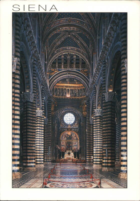 Siena Cathedral Nave Interior with Striped Columns Italy