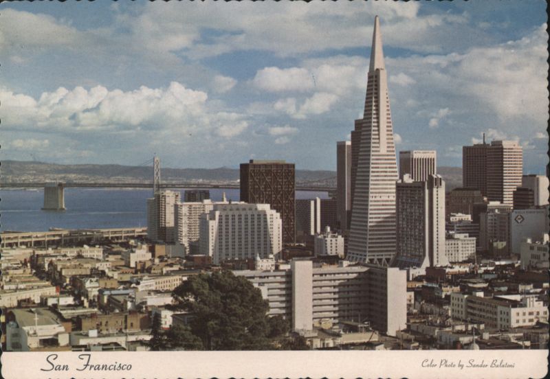 Downtown San Francisco with Transamerica Building & Bay Bridge California