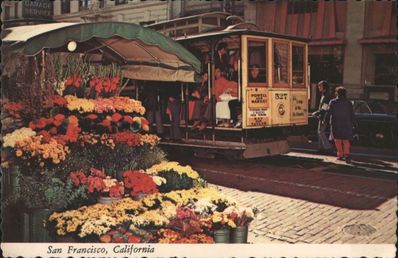 San Francisco Cable Car and Flower Stand California