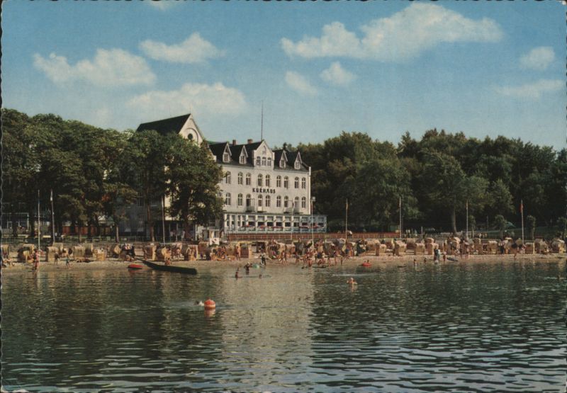 Kurhaus and Beach at Glücksburg, Flensburg Fjord Germany