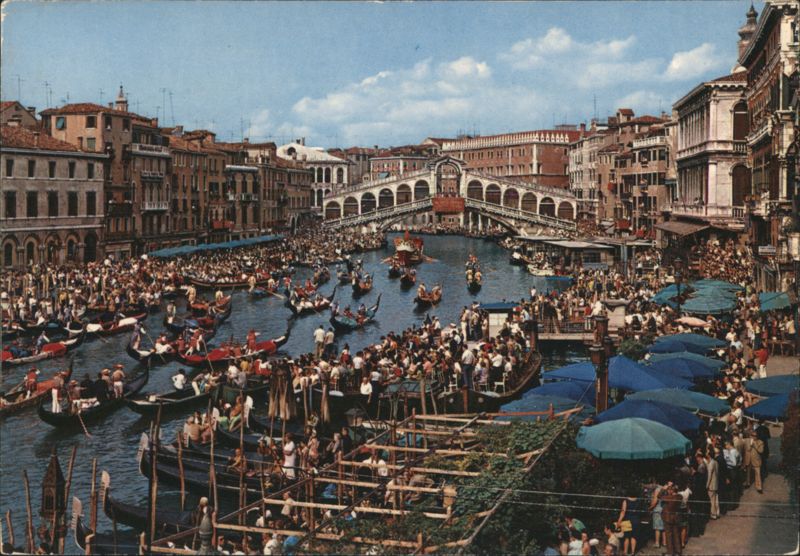 Grand Canal Regatta with Rialto Bridge, Venice Italy