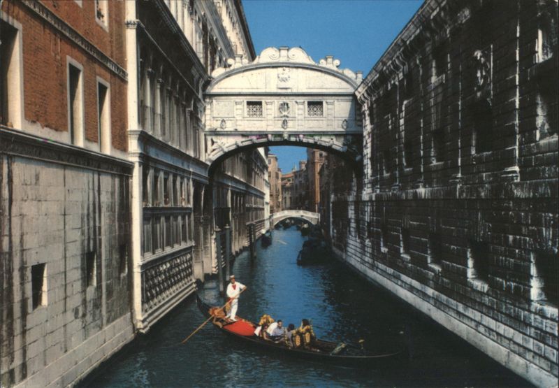 Bridge of Sighs, Venice with Gondola Venezia Italy