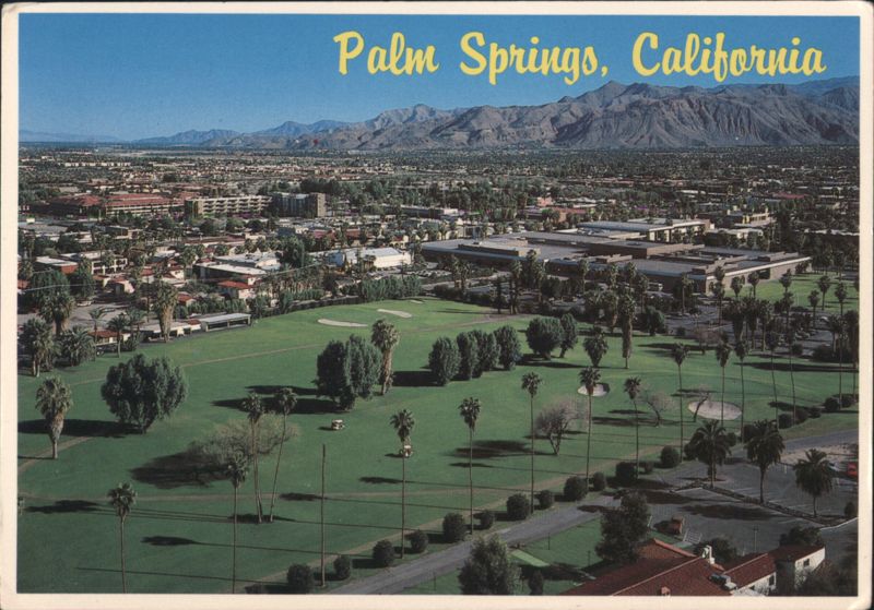 Palm Springs, California - Aerial View of City & Golf Course