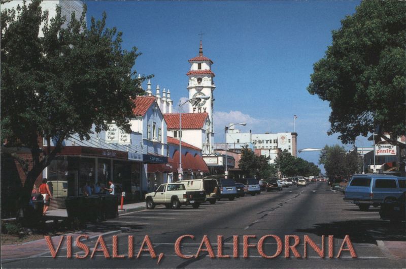 Visalia, California Street Scene with Tower Arnold and Carole Compolongo