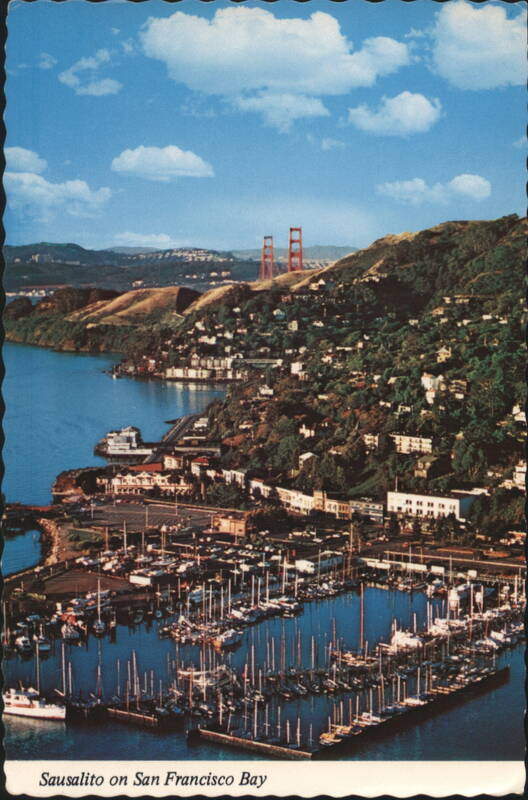 Sausalito Marina and Golden Gate Bridge View California
