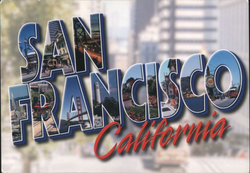San Francisco, California Letter View with Landmarks