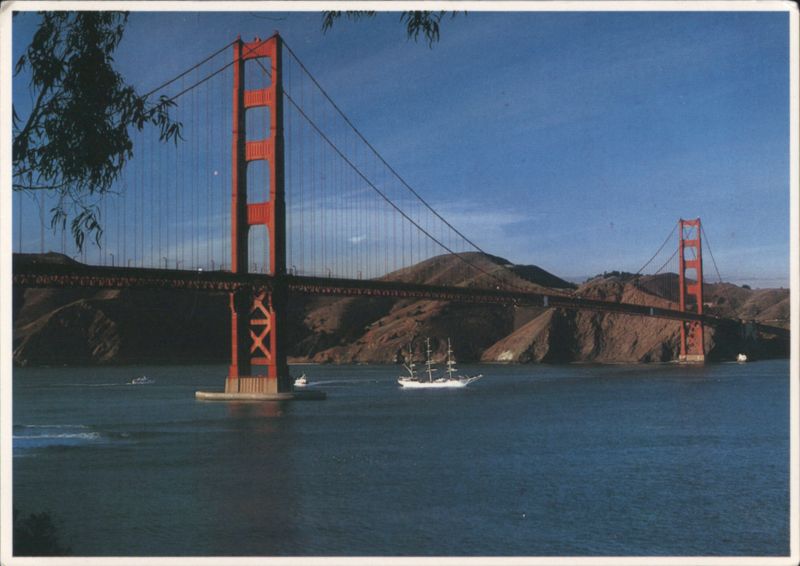 Golden Gate Bridge with Training Ship Christian Radich San Francisco California