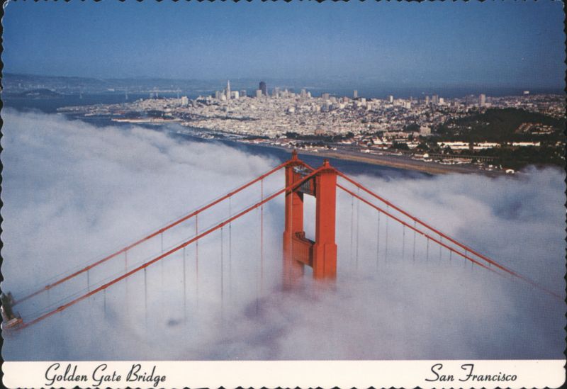 Golden Gate Bridge in Fog, San Francisco California