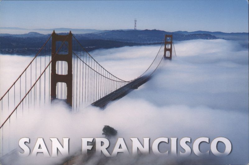 Golden Gate Bridge in Thick Fog, San Francisco California