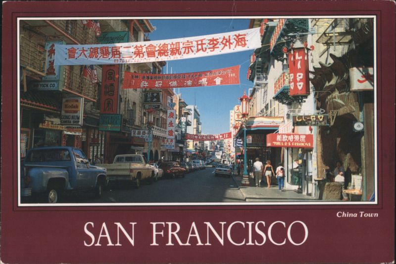 Chinatown Street Scene with Banners, San Francisco California