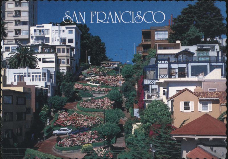 San Francisco's Lombard Street with Flowers California
