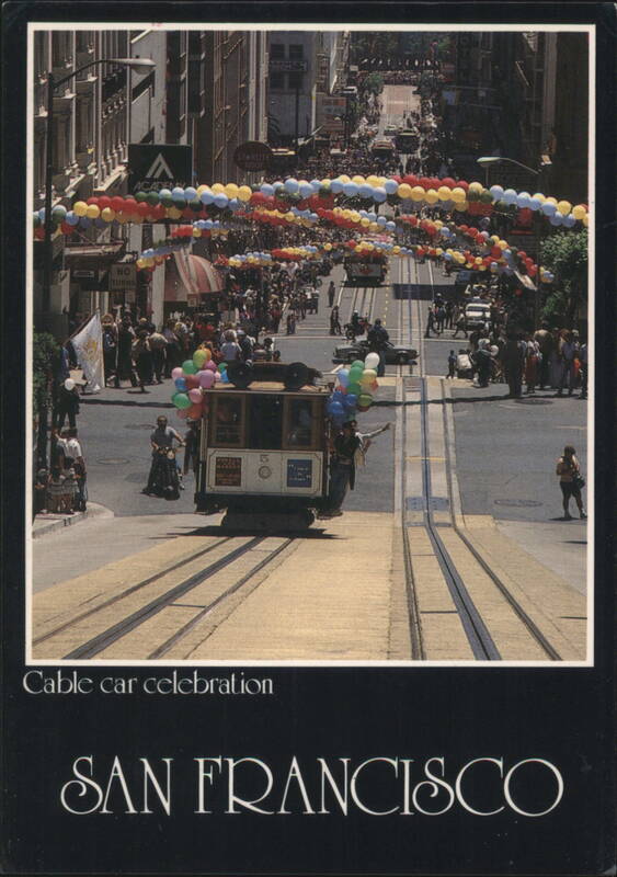 San Francisco Cable Car Celebration with Balloons California