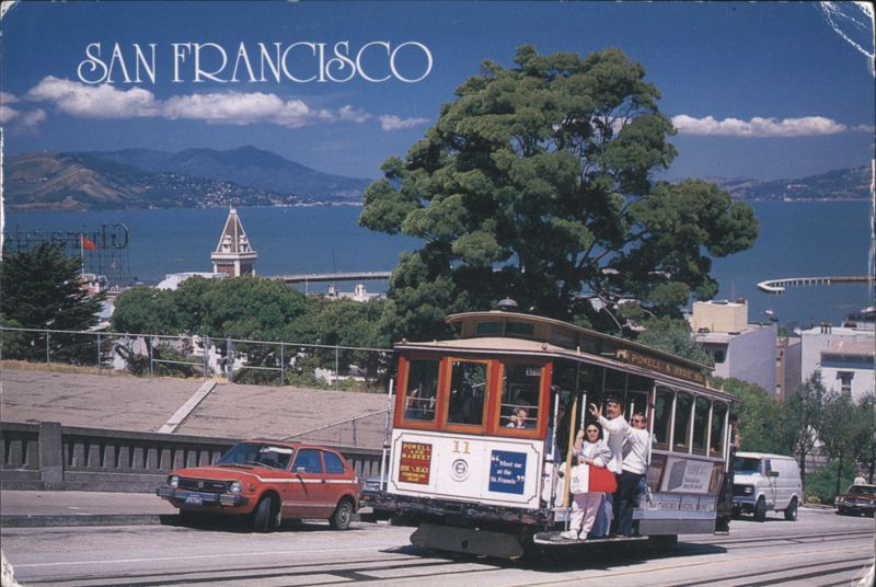 San Francisco Cable Car Climbing Hyde Street Hill California
