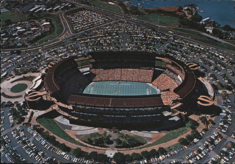 Aloha Stadium Aerial View during All-Star Hula Bowl Honolulu Hawaii