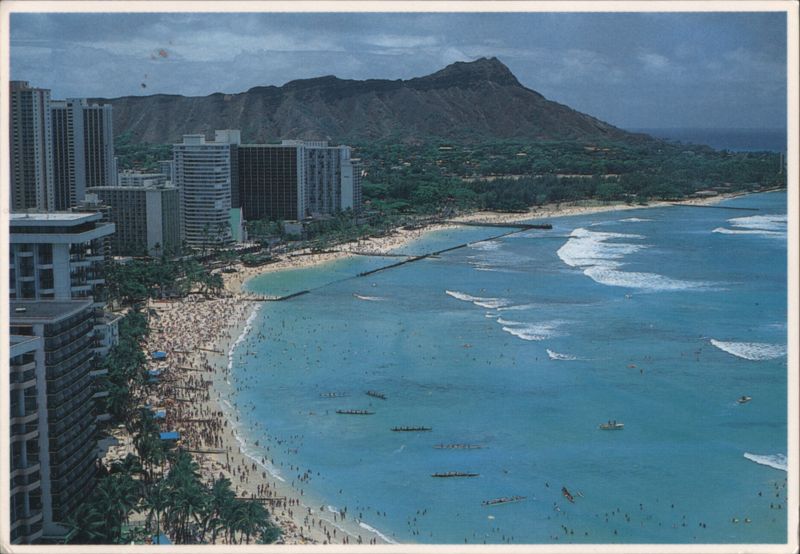 Waikiki Beach and Diamond Head, Honolulu, Hawaii A. Sylvain