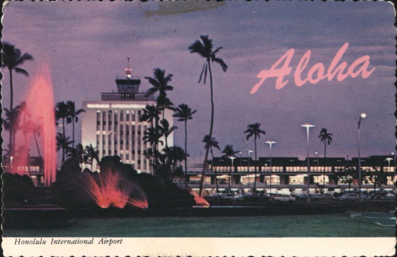Honolulu International Airport & Volcano Water Fountains Hawaii