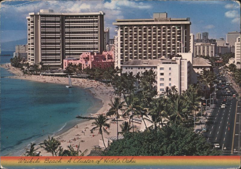 Waikiki Beach - A Cluster of Hotels Hawaii