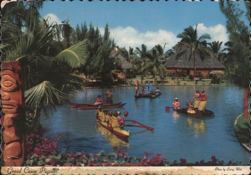 Grand Canoe Pageant at Polynesian Cultural Center Laie Hawaii