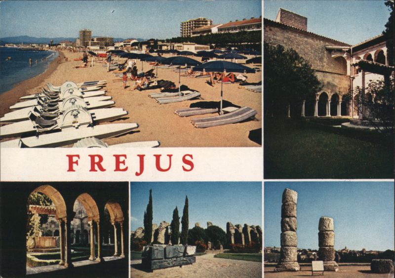 Views of Fréjus: Beach, Cloister, and Roman Ruins France