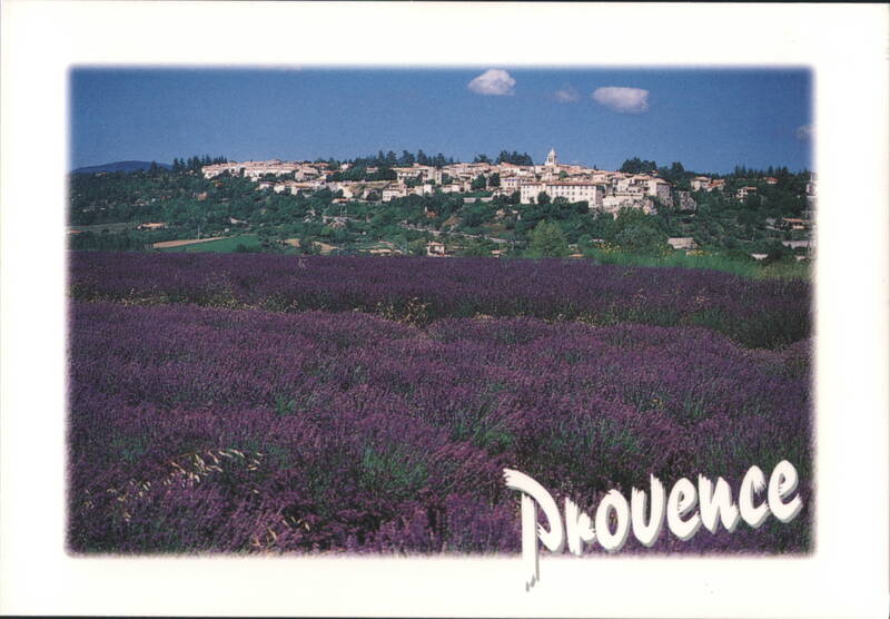 Lavender Field with Hilltop Village of Sault France