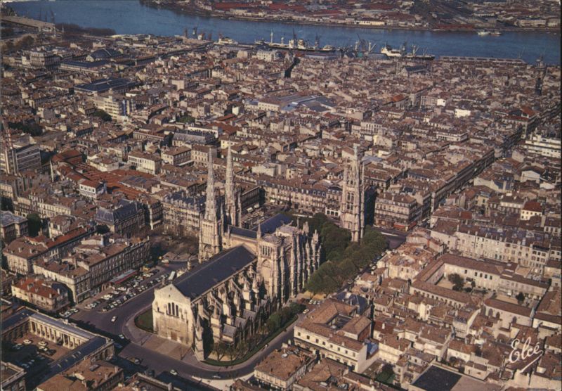 General View of Cathédrale St-André, Tour Pey Berland, Bordeaux France
