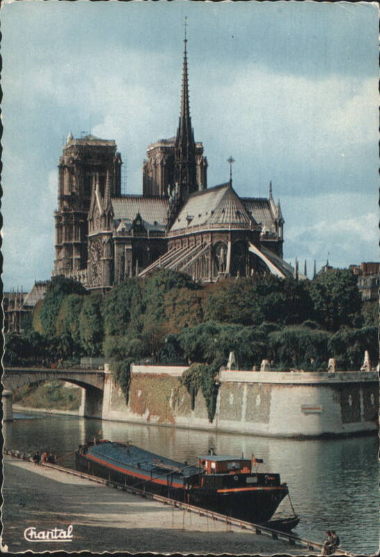 Notre Dame Cathedral over the Seine River, Paris France