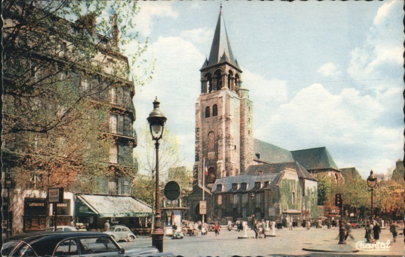 Eglise Saint-Germain-des-Prés, Paris Street Scene France