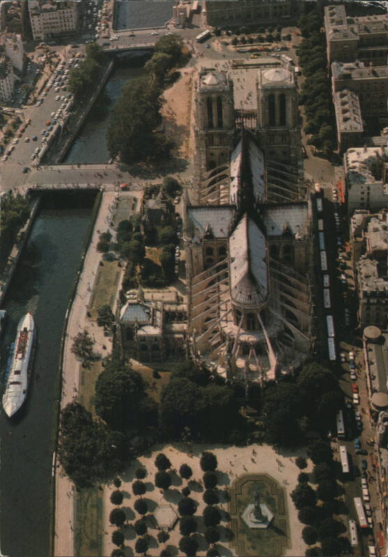 Aerial View of Notre-Dame, Paris France Perrard Atlantic-Aviation