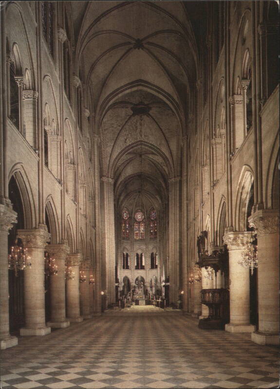 Notre-Dame Cathedral, Paris - Interior Nave View France