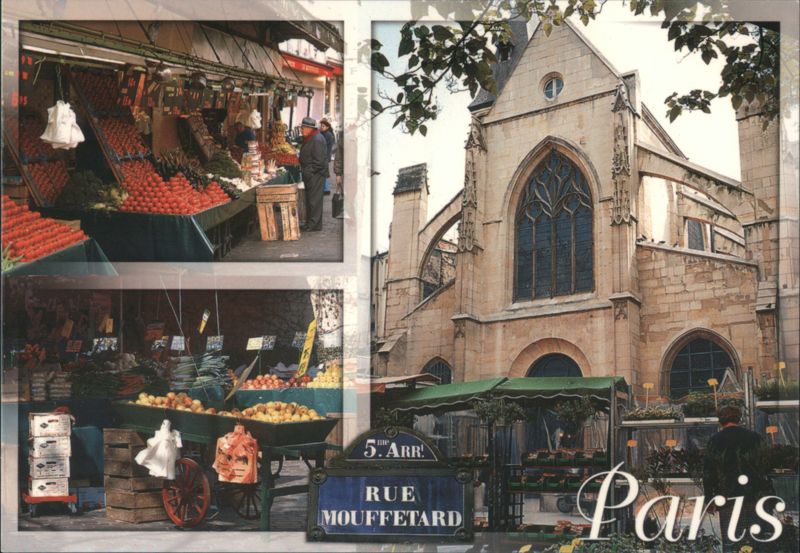 Paris: Rue Mouffetard Market & Saint-Médard Church France