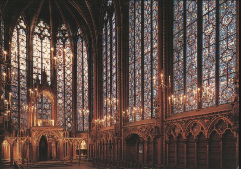 Sainte-Chapelle, Upper Chapel Interior View, Paris France
