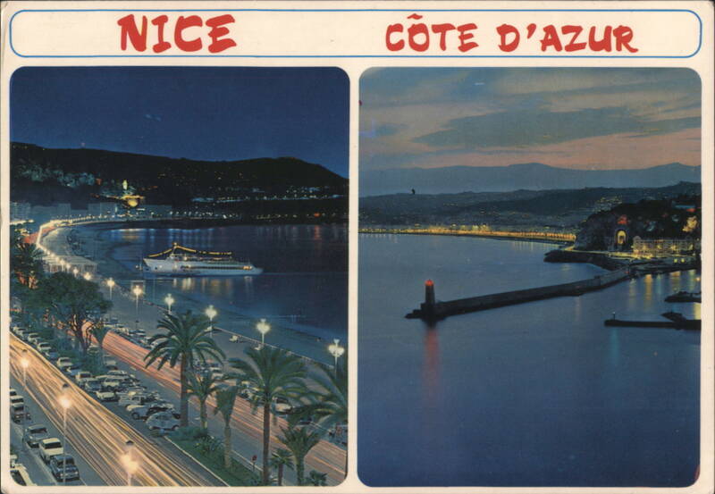 Nice: Promenade des Anglais at Night & Port at Dusk France