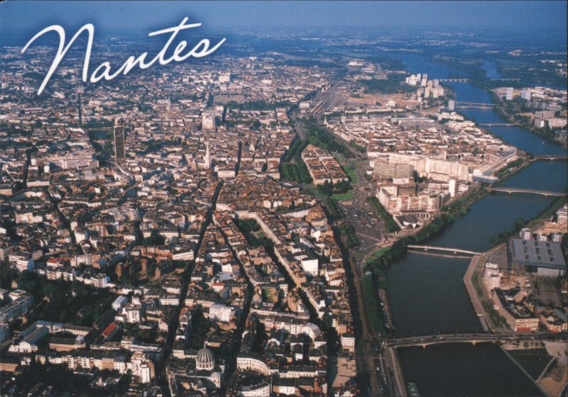 Nantes Aerial View of City and Loire River France Michel Le Coz