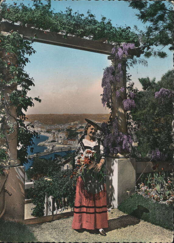 Nice among the flowers, local costume France