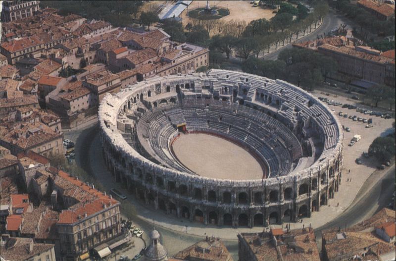 Aerial View of the Arenas of Nîmes France PH. PERCEVAL