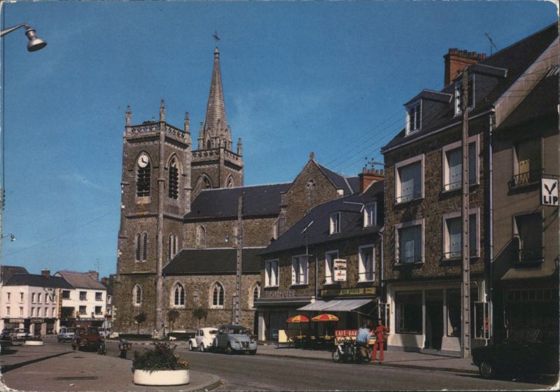 La Haye-du-Puits - Place Patton and Saint-Jean Church France