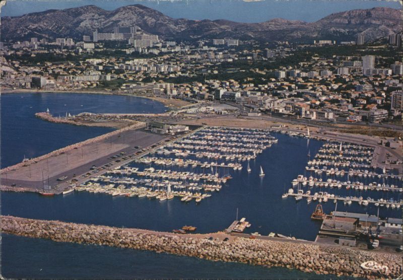 Aerial View: La Pointe Rouge and Pleasure Harbor, Marseille France
