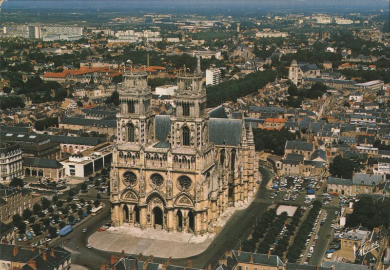 Aerial View of Sainte-Croix Cathedral, Orléans France
