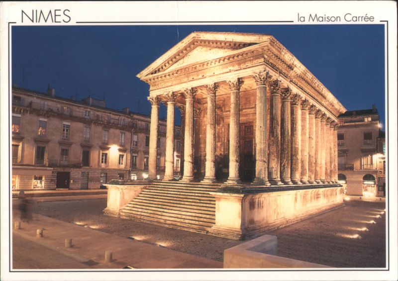 La Maison Carrée at Night, Nîmes Nimes France
