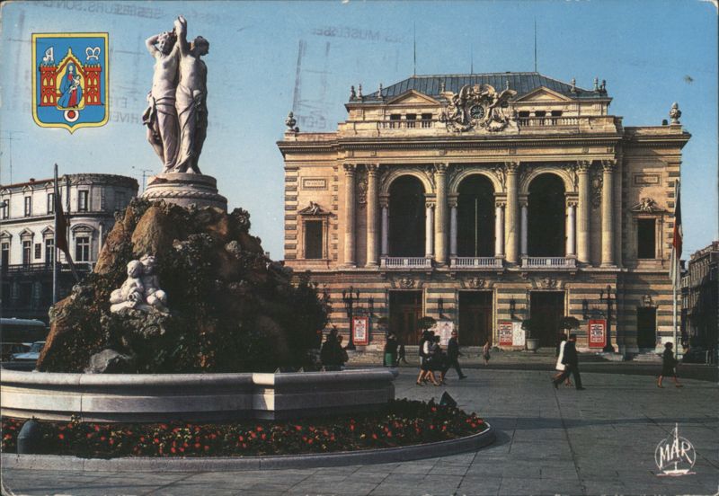 Montpellier: La Statue des Trois Graces and Municipal Theater France