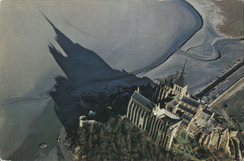 Le Mont Saint-Michel, Aerial View with Long Shadow France