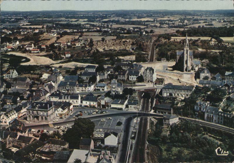 Pontchâteau Aerial View with Prominent Church France