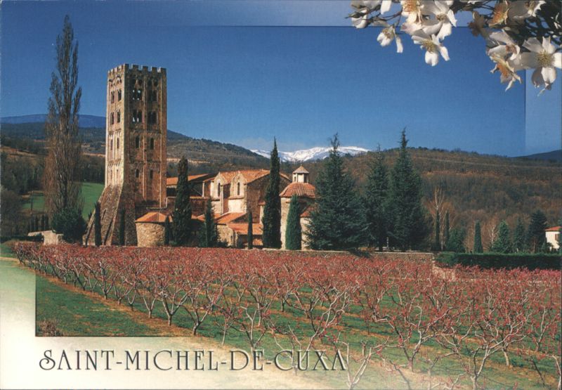 Saint-Michel-de-Cuxa Abbey & Autumn Vineyard, Pyrénées France